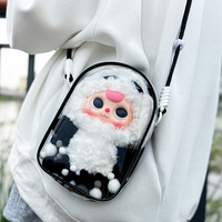 Sac à poupée en PVC transparent Nommi Blind Box 12x7.5x18cm, sac à bandoulière en peluche durable pour bébé Three V3, porte-clés tendance Labubu en PVC