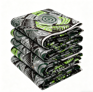 Tissu africain <span class=keywords><strong>en</strong></span> cire dorée tissé à la machine, 100% coton, tissu africain, imprimé Kente, 6 yards, Capulana, Tissu Pagne Africain - Product Image 1