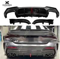 Diffuseur arrière en fibre de carbone avec éclairage LED pour BMW Série 4 G22 G23 Coupé 2021+ G22 Style KB Diffuseurs de pare-chocs arrière