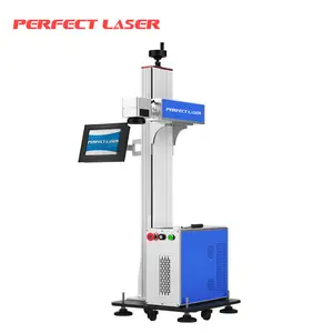 Perfect laser 20w 30w 50w expiry date online fly fiber laser marker working with product line for date printing on metal