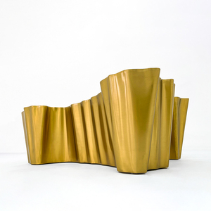 Table basse de luxe industrielle contemporaine en acier inoxydable doré, modèle BOCA-CT-01-EDEN GOLD, de la gamme haut de gamme Factory Outlet. - Product Image 3