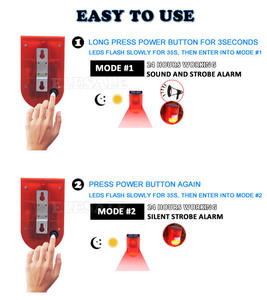 Solar Infrared Motion <b>Sensor</b> Alarm With 110db Siren Strobe <b>Light</b> for Home Garden Carage Shed Car Van Security Alarm System - Product Image 5