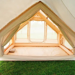 Carpa de Lona para Acampar, Impermeable, de Doble Capa, para 6-8 Personas, con un Dormitorio, Armazón Recto, Montaje Manual, para Uso en Exteriores en Tres Estaciones - Product Image 6