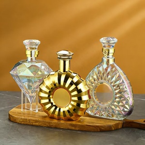 Botellas <span class=keywords><strong>de</strong></span> Vino <span class=keywords><strong>de</strong></span> Vidrio <span class=keywords><strong>de</strong></span> Pared Gruesa con Recubrimiento Electrolítico Colorido <span class=keywords><strong>de</strong></span> Lujo <span class=keywords><strong>de</strong></span> 500 ml y 750 ml con Tapas - Whisky XO, Ginebra, Vodka, Brandy, Vino - Product Image 5