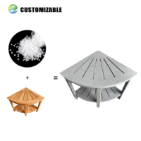 Étagère d'angle moderne de luxe en HDPE léger, mobilier de rangement extérieur pour les fournitures de salle de bain et de toilettes, parcs, cafés, cours, écoles