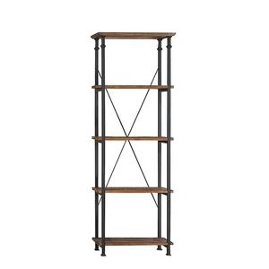 KVJ-7439 Industrial Antique Bookcase <strong>French</strong> Wood Iron Steel <strong>Shelf</strong> - Product Image 1