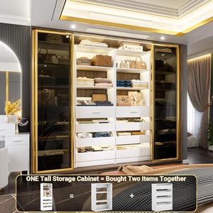 Unité de rangement modulaire moderne à 4 tiroirs pratiques, <span class=keywords><strong>petit</strong></span> support de garde-robe en bois pour l'organisation du placard de la chambre à coucher - Product Image 5