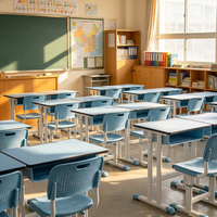 Ensemble bureau et chaise ergonomique réglable en hauteur avec logo personnalisé pour l'école primaire et secondaire - Vente en gros