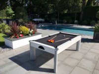 Belle conception 3 en 1 Table de billard d'extérieur convertible de 7 pieds 8 pieds 9 pieds avec table à manger et table de tennis et lit en ardoises