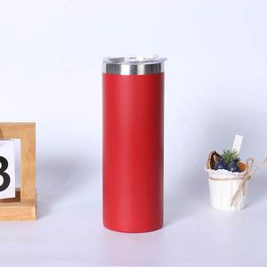แก้วเก็บความเย็นแบบตรง 20 ออนซ์ สแตนเลสสตีล สีขาวล้วน พร้อมฝาและหลอด - Product Image 6