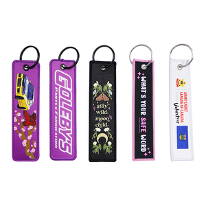 Regalo promocional de la mejor calidad, nuevo estilo, sin logotipo personalizado mínimo, llavero bordado de tela tejida - Product Image 2