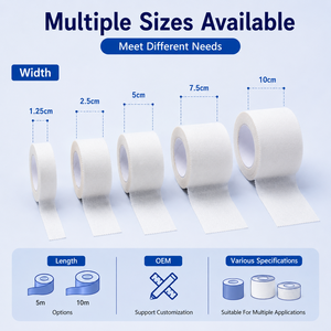 Rouleau de pansement médical non tissé hypoallergénique à haute adhérence, personnalisable en gros, pour la fixation de bandages en clinique - Product Image 6
