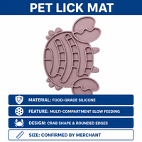 Plateau d'alimentation lente pour animaux de compagnie en forme de crabe, en silicone, multi-compartiments, gamelle de puzzle, qualité alimentaire, anti-glouton, pour chiens et chats