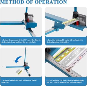 Industrial Aluminium Double Groove Rail Cutter <b>Tool</b> with Dual Scale Measuring Ruler Din Rail Cutter for 35mm Iron Aluminum Rails - Product Image 3