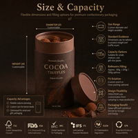 Emballage en tube de papier chocolaté de qualité alimentaire personnalisé, boîte cylindrique de luxe pour truffes, bonbons, emballage cadeau