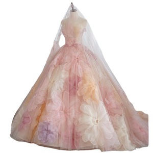 Nuevo Vestido de Novia de Lujo Ligero de Alta Gama con Flores y <span class=keywords><strong>Estambres</strong></span> Colgantes 2023 - Product Image 2