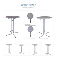 Tables de bar pliantes rondes en plastique pour cocktails, portatives, de 60cm, 70cm et 80cm de haut, pour l'extérieur