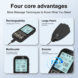 2 kênh hàng chục massage trị liệu kỹ thuật số hàng chục đơn vị <span class=keywords><strong>EMS</strong></span> kích thích cơ bắp vật lý trị liệu thiết bị máy để giảm đau lưng - Product Image 4