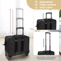 Valise de Maquillage Roulante Grande Capacité Relavel 4 en 1, Chariot de Voyage pour Artistes avec 7 Petites Trousses, Trousse Cosmétique en Toile Noire