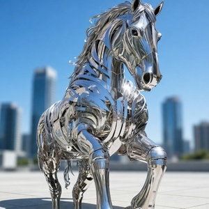 Geometric Stainless Steel Animal Sculptures for Outdoor Plazas and Parks, Fully Customizable. - Product Image 5