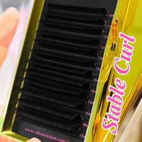 Extensions de cils Abonnie Premium coréennes en PBT noir mat effet vison, les meilleures extensions de cils en velours sur plateaux