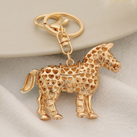 Porte-clés Cheval en Strass Scintillants, Porte-clés Métalliques, Décoration de Sac à Main, Breloques de Sac, Pendentif Cheval en Cristal Diamant