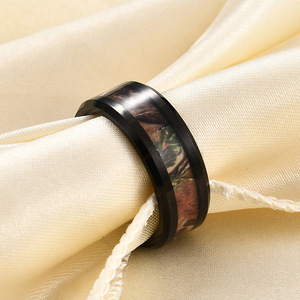 Anillo de Carburo de Tungsteno de 8mm con Incrustaciones de Camuflaje, Joyería de Moda para Hombre, Anillo de Regalo - Product Image 3