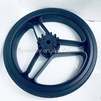 Pneus et roues de poussette pour bébé en plastique Nobby B-S2210 F1 de 12 pouces avec dureté 70-75A, capacité de charge de 40-45 kg pour poussette à roulettes