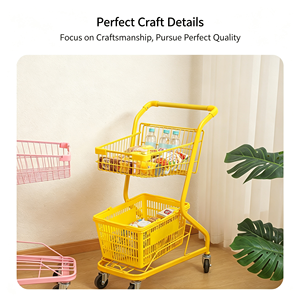 340L Large Supermarket Shopping <b>Cart</b> Heavy Duty Wire Trolley Silent <b>Wheels</b> High Load Capacity Retail Store Use Use Set Kit - Product Image 4
