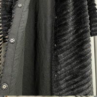 Großhandel Einzelhandel Mode Winter Damen Nerzmantel Streetwear Übergröße ODM Langer Wollmantel Gefüttert Einknopf Gestreift