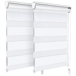 No Drill Horizontal Modern Plastic <b>Zebra</b> <b>Blinds</b> Home Manual French Curtain Living Room Bedroom Smart Window Roller <b>Blind</b> - Product Image 4