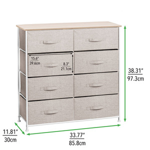 Tre lưu trữ hàng đầu tủ quần áo đồ nội thất đơn vị với 8 vải có thể tháo rời ngăn kéo tủ - Product Image 2