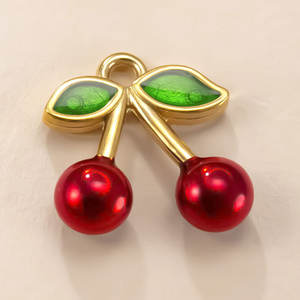 Colgantes de Lujo de Acero Inoxidable 316 con Baño de Oro de 14k y 18k, Resistentes al Deslustre, con Dije de Cereza para Fabricación de Joyas, Ideales para Collares y Pulseras - Product Image 3