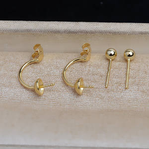 Ensemble de bagues d'oreille en argent S925 personnalisées, motif coquillage et fleur, inspiré de Song Hye Kyo, avec chaîne de ceinture, support d'accessoires DIY 1289 - Product Image 3