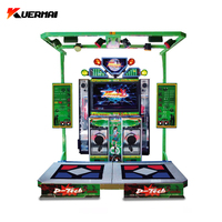 Kuermai Meilleure Vente Machine de Jeu Vidéo d'Arcade à Monnayeur pour Deux Joueurs, Machine de Danse à Deux Joueurs, Cadre en Bois Personnalisable
