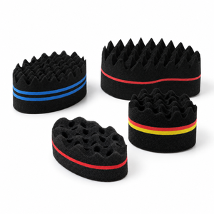 Brosse éponge double face torsadée <span class=keywords><strong>pour</strong></span> <span class=keywords><strong>cheveux</strong></span> afro, boucles, dreadlocks, <span class=keywords><strong>cheveux</strong></span> naturels – Outils de coiffure <span class=keywords><strong>pour</strong></span> barbier – Logo personnalisé OEM / ODM – Vente en gros - Product Image 1