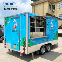 Onlywe Remorque de vente ambulante personnalisée pour glaces pilées, chariot à hot-dogs et glaces, cuisine mobile, camionnette à jus et café, entièrement équipée, USA