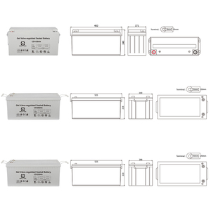 แบตเตอรี่เจลสำหรับระบบพลังงานแสงอาทิตย์ แบตเตอรี่โซลาร์ 12v 100ah 12v 200ah แบตเตอรี่โซลาร์ 250ah - Product Image 5