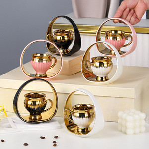 Sottobicchiere Creativo <span class=keywords><strong>in</strong></span> Ceramica a Forma di Cesto di Fiori per Caffè e Tè, per Tazze da Espresso Mediorientali, Uso Domestico e Regali - Product Image 4