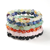 Bracelet de mode en cristal naturel irrégulier et de forme libre, Améthyste, Quartz Rose, Agate Rouge, Lapis Lazuli, Fluorite, Citrine, Vente en gros