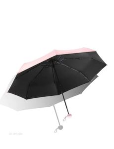 Parapluie de poche mini 19 pouces à 6 baleines et 5 plis avec étui, parapluie de <span class=keywords><strong>voyage</strong></span> compact en forme de capsule avec protection UV contre le <span class=keywords><strong>soleil</strong></span> et la pluie, idéal pour un cadeau - Product Image 6