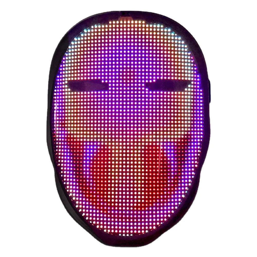 2022 USB Rechargeable Led Smart Mask Full Color Led Face Mask Face Transforming Led Mask Party