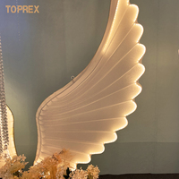 Grandes ailes d'ange lumineuses LED personnalisables, multicolores, pour la décoration de la scène de mariage, de la passerelle et de l'arrière-plan