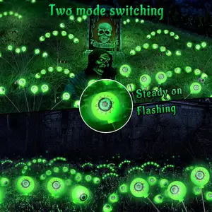 6LED Halloween Eyeball Green Eyes Fairy Lights Solar Operated String Lights Ip65 Outdoor Party Decorative Lights