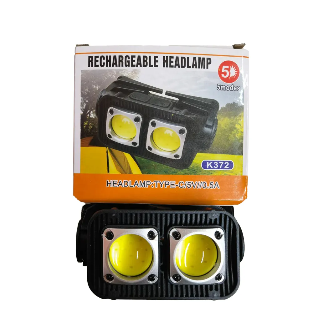 Directamente de fábrica, venta al por mayor, faros LED inteligentes para exteriores, faro impermeable para correr, luz LED roja, faro recargable