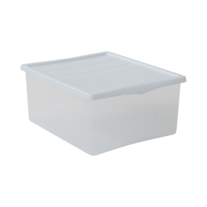 Boîte de rangement Spring M blanche en PP transparent 435x380x440mm 20-35L – Conteneur pour l'organisation à domicile et au bureau - Product Image 1