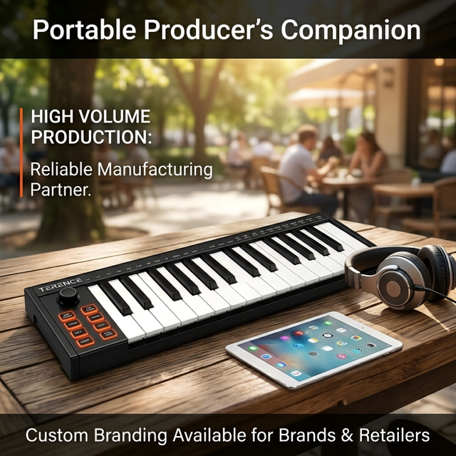 K25 TERENCE MIDI Keyboard 25 Keys with Plug and Play USB Interface Professional Level 25 Key MIDI Controller