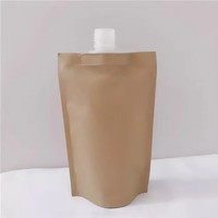 Pochette souple personnalisée de 500 ml à fond plat, imprimée en héliogravure, écologique, biodégradable, recyclable, de qualité alimentaire, avec bec verseur