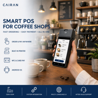 Kiosque de paiement en libre-service avec écran haute résolution de 15,6 pouces, imprimante thermique compatible USB et Bluetooth, prise en charge multilingue