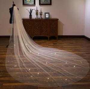 New Bridal Long New Luxury <strong>Sparkling</strong> Sequins <strong>Veil</strong> Wedding <strong>Veil</strong> - Product Image 3
